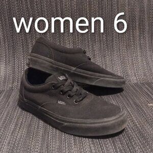 Vans Women Shoes Black Size 6 Classic Sneakers Canvas GUC Black Sole